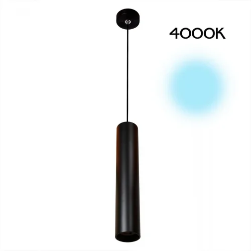 Светильник подвесной LED Тубус CL01PB121N Citilux чёрный 1 лампа, основание чёрное в стиле хай-тек современный трубочки